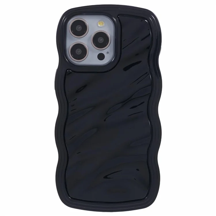 WT Series for iPhone 12 / 12 Pro Case Wavy Edge Shockproof TPU+PC Phone Cover - Black