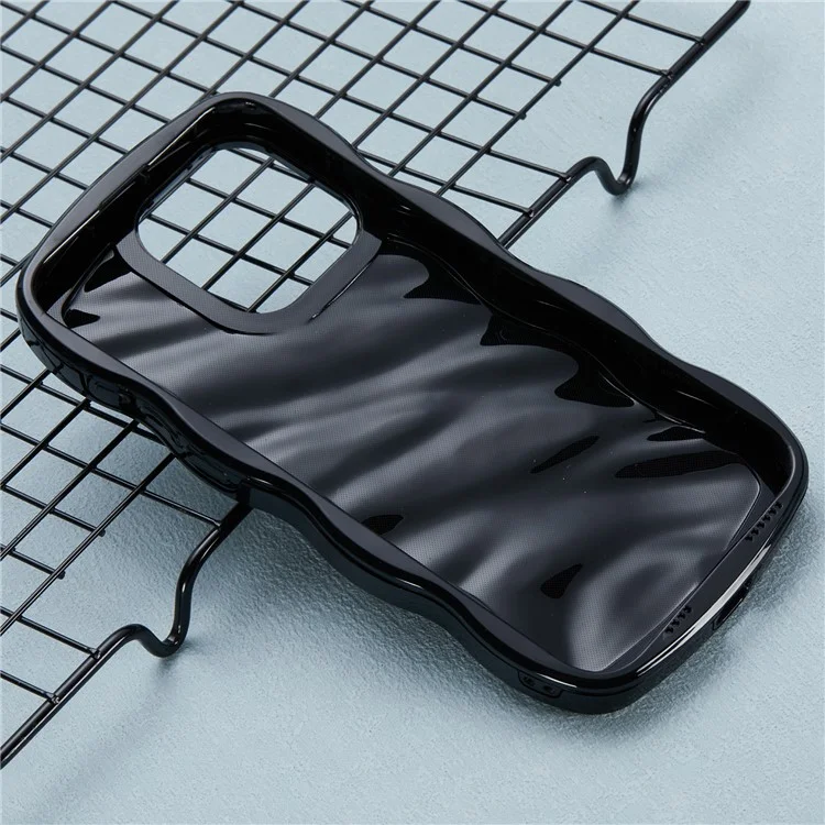 WT Series for iPhone 12 / 12 Pro Case Wavy Edge Shockproof TPU+PC Phone Cover - Black