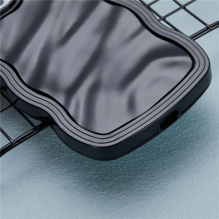 WT Series for iPhone 12 / 12 Pro Case Wavy Edge Shockproof TPU+PC Phone Cover - Black