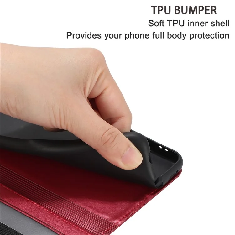 Para Xiaomi Redmi 13C 4G / 5G / 13R 5G / Poco M6 5G / Poco C65 4G Funda de Cuero PU Cartera Cubierta Gatos en la Pared Patrón - Rojo