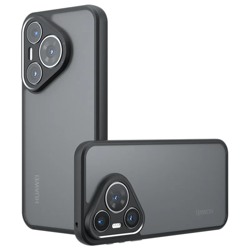 For Huawei Pura 70 Pro / Pura 70 Pro+ Case Skin-Touch TPU + PC Matte Phone Back Cover, Transparent Black