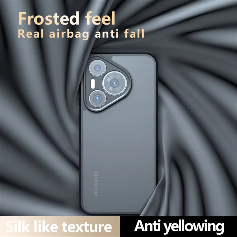 For Huawei Pura 70 Pro / Pura 70 Pro+ Case Skin-Touch TPU + PC Matte Phone Back Cover, Transparent Black