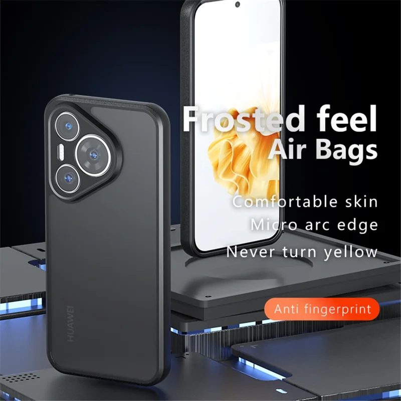 For Huawei Pura 70 Pro / Pura 70 Pro+ Case Skin-Touch TPU + PC Matte Phone Back Cover, Transparent Black