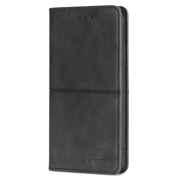 For Infinix Note 40 Case PU Leather Cowhide Texture Phone Cover Magnetic Absorption - Black