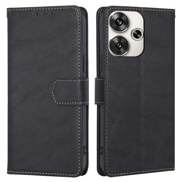 Pour Xiaomi Redmi Turbo 3 5G / Poco F6 5G Étui Blocage RFID Cuir Rabattable Couvre Magnétique - Noir