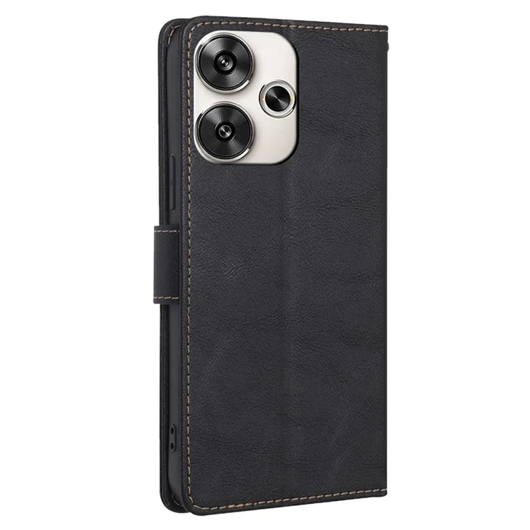 Pour Xiaomi Redmi Turbo 3 5G / Poco F6 5G Étui Blocage RFID Cuir Rabattable Couvre Magnétique - Noir