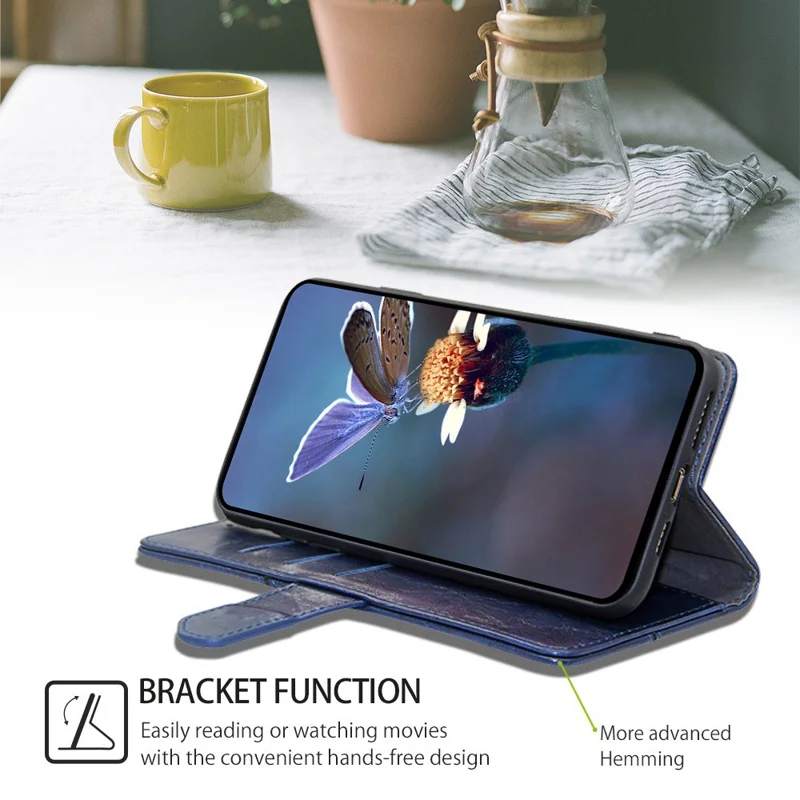 For Google Pixel 8a Geometric Splicing Case Leather Wallet Stand Phone Cover - Blue