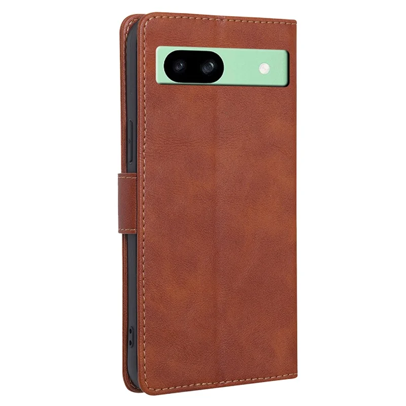 For Google Pixel 8a Case Magnetic Clasp RFID Blocking Wallet Leather Phone Cover - Brown
