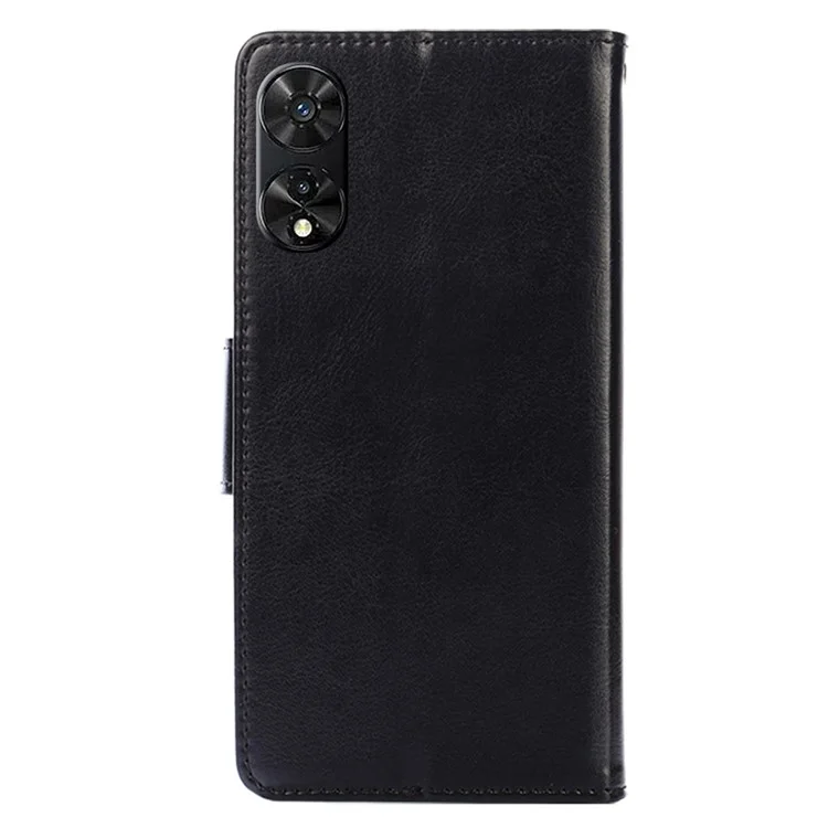 Para TCL 505 Capa de Telefone à Prova de Choque PU Leather+TPU Shell Atacado Phone Stand Cover Wallet - Preto