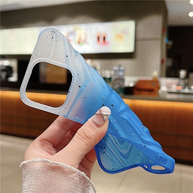 Per iPhone 14 Pro Max Star Decor Mobile Phone Case Gradient Color Slim-Fit TPU Phone Shell - Orange