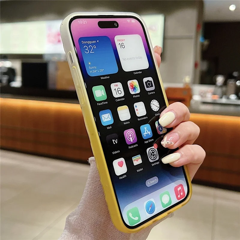 For iPhone 15 Pro Max Case Raised Star Pattern Gradient TPU Anti-drop Phone Cover - Lake Blue