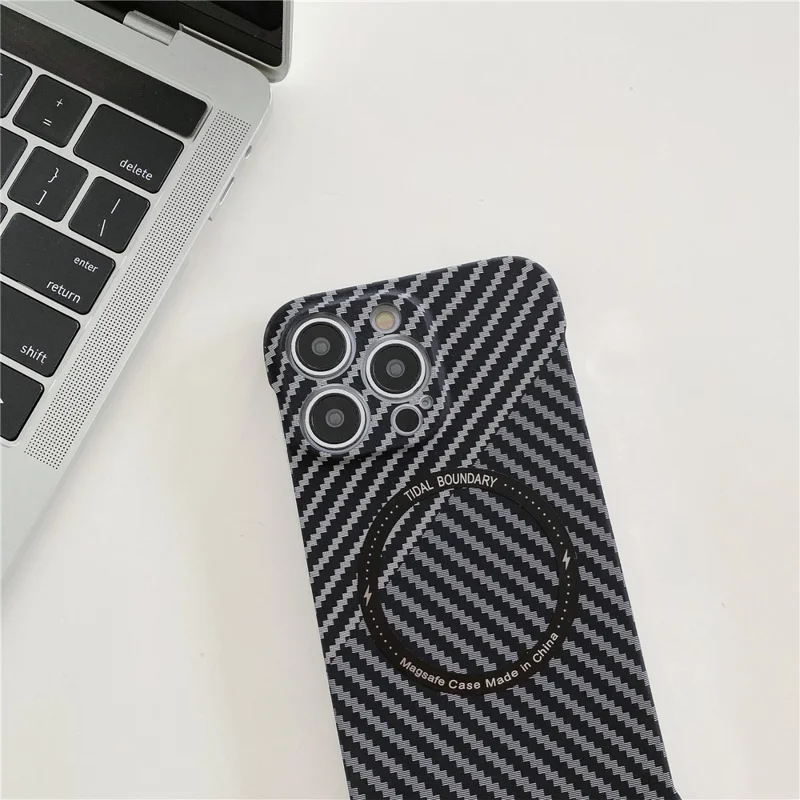 For iPhone 14 Pro Max Anti-scratch Case Frameless PC Phone Back Cover Compatible with Magsafe - Blue