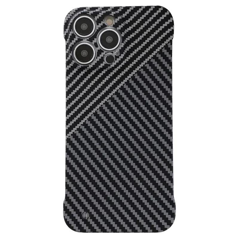 For iPhone 14 Pro PC Case Frameless Phone Protective Cover Slim-Fit Protection Shell - Black+Black