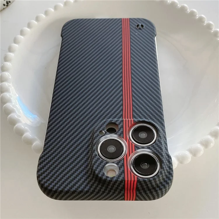 Funda de teléfono celular con textura de fibra de carbono para iPhone 14 Pro - Negro