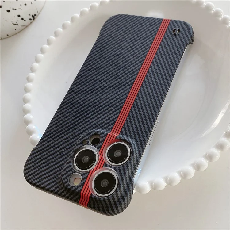 Funda de teléfono celular con textura de fibra de carbono para iPhone 14 Pro - Negro