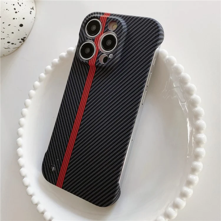 Funda de teléfono celular con textura de fibra de carbono para iPhone 14 Pro - Negro