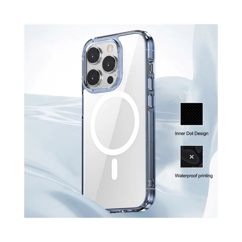 MOCOLO K28 For iPhone 15 Pro Clear Case PC + TPU Back Phone Shell Compatible with MagSafe (MOQ: 100) - Purple