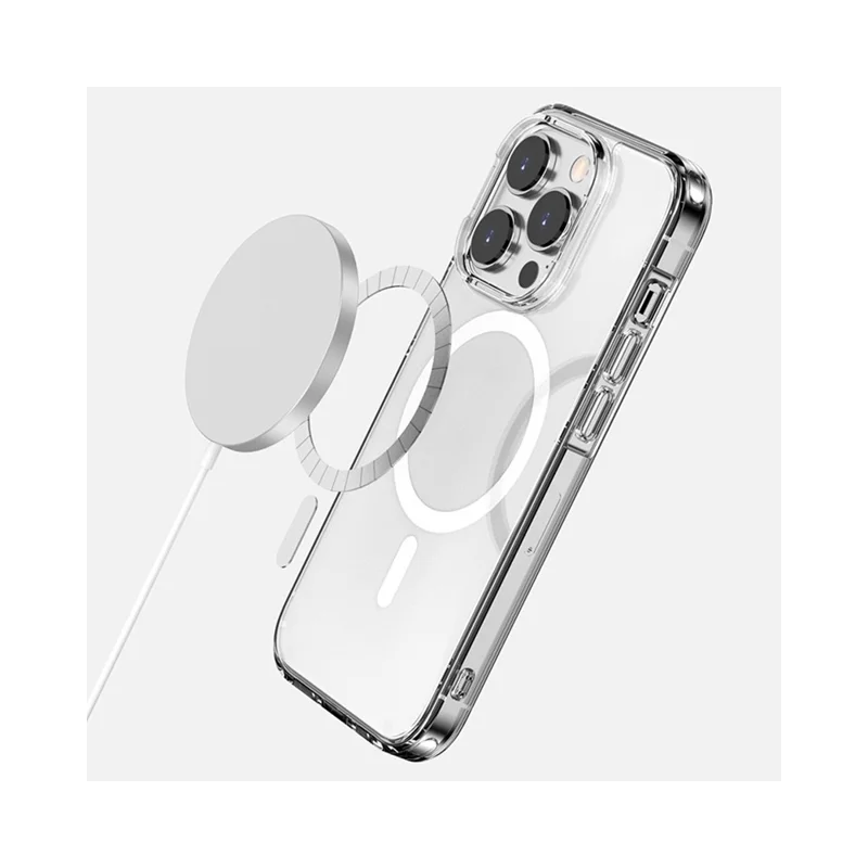 MOCOLO K28 For iPhone 15 Pro Clear Case PC + TPU Back Phone Shell Compatible with MagSafe (MOQ: 100) - Purple