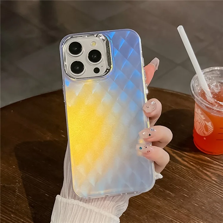 Phone Case for iPhone 15 Pro Wholesale Mobile Accessories IMD Laser Texture Silicone+PC Back Shell - AK5