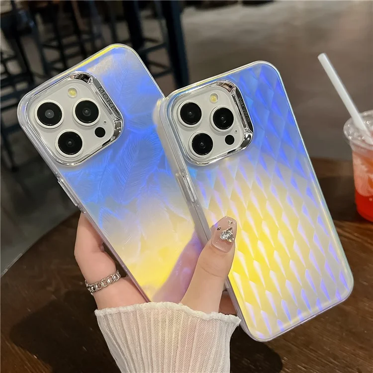 Phone Case for iPhone 15 Pro Wholesale Mobile Accessories IMD Laser Texture Silicone+PC Back Shell - AK5