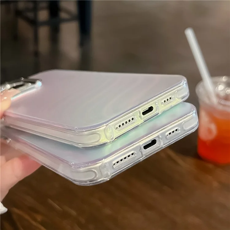 Phone Case for iPhone 15 Pro Wholesale Mobile Accessories IMD Laser Texture Silicone+PC Back Shell - AK5