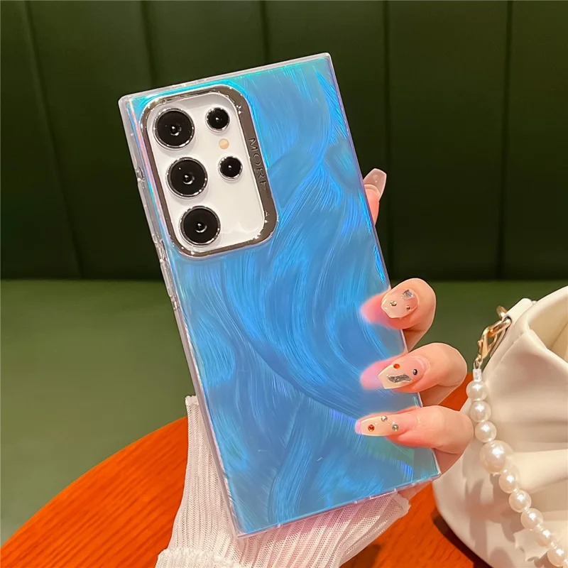 For Samsung Galaxy S24 Ultra Electroplating Case Silicone+PC IMD Laser Effect Phone Cover - AK3