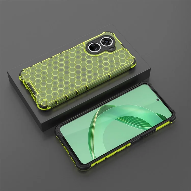 Für Huawei nova 12 SE 4G Honeycomb Case PC+TPU Cushioning Stoßfeste Handyhülle - Grün