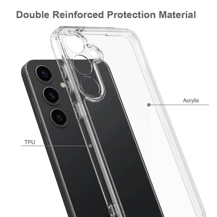 Per Samsung Galaxy M55 5G / C55 5G / F55 5G Custodia Ibrida TPU+Acrilico Trasparente Protezione Posteriore