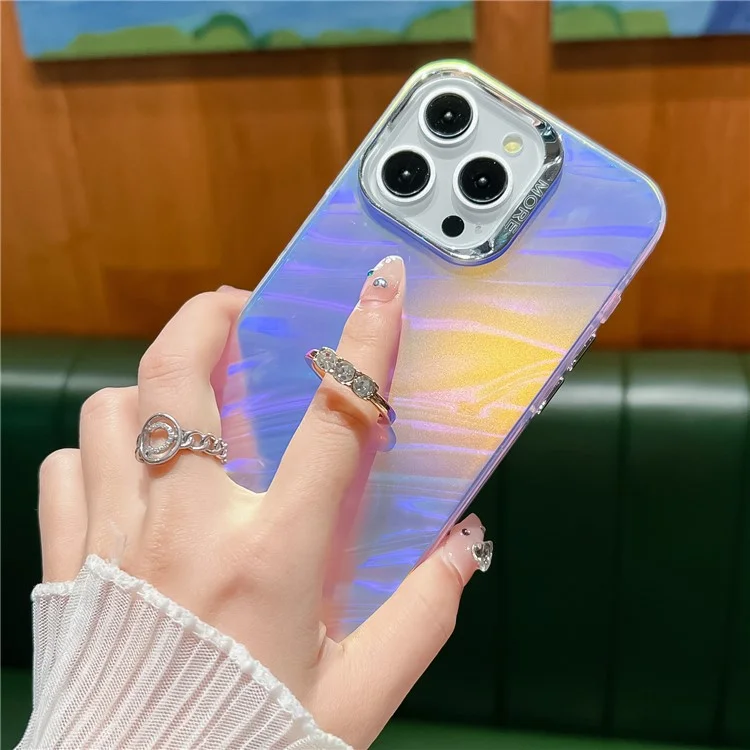 Pour iPhone 13 Pro Max IMD Electroplating Phone Case PC+TPU Matte Cover with Ring Kickstand - AR1