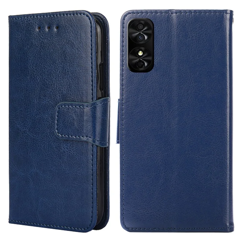 For TCL 50 SE Case PU Leather Magnetic Flip Shockproof Folio Phone Cover - Sapphire