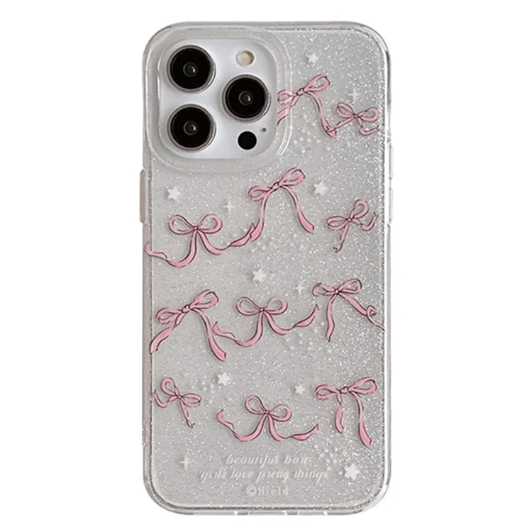 Coque de protection TPU pour iPhone 15 Pro, motif nœud papillon à double face, résistante aux rayures