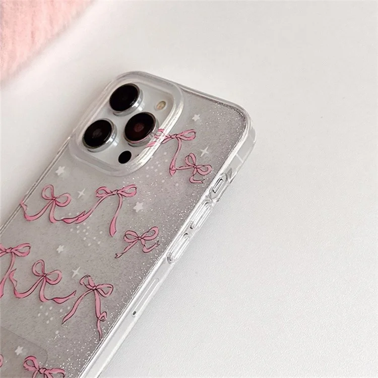 Coque de protection TPU pour iPhone 15 Pro, motif nœud papillon à double face, résistante aux rayures
