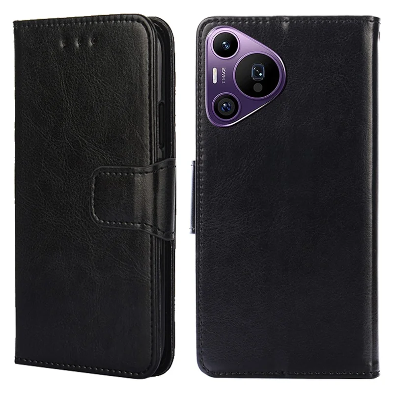For Huawei Pura 70 Pro / 70 Pro+ Shockproof Case Magnetic Flip Folio Phone Leather Cover - Black