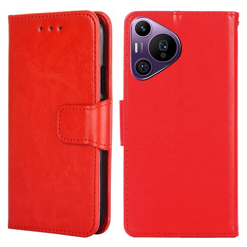 For Huawei Pura 70 Pro / 70 Pro+ Shockproof Case Magnetic Flip Folio Phone Leather Cover - Red