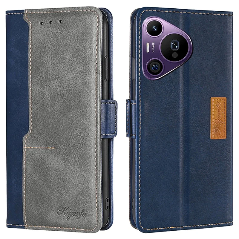For Huawei Pura 70 Pro / 70 Pro+ Wholesale Phone Case Leather Wallet Dual Color Splicing Phone Cover - Blue+Grey