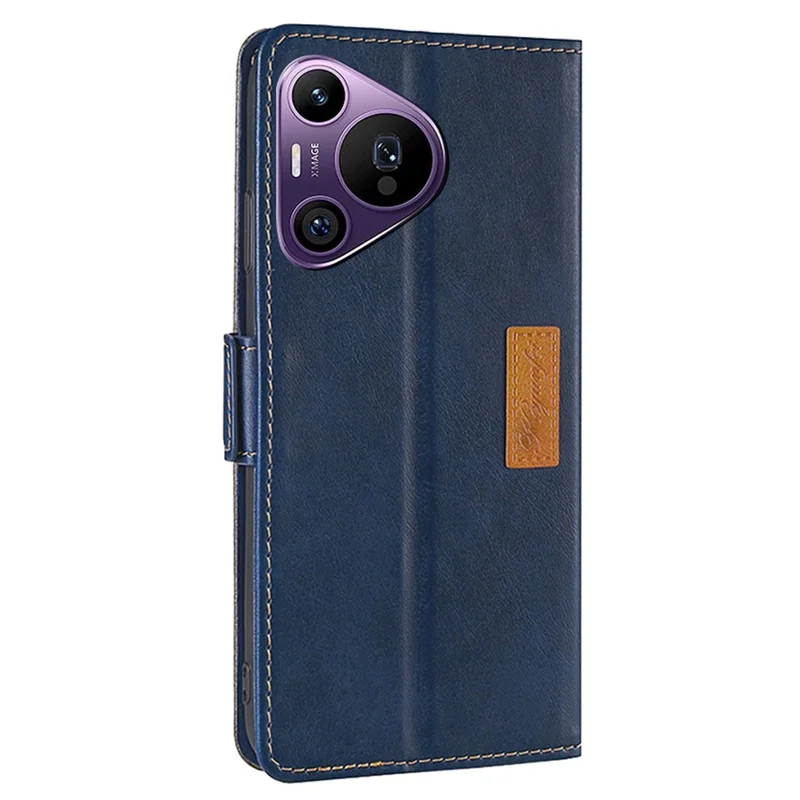 For Huawei Pura 70 Pro / 70 Pro+ Wholesale Phone Case Leather Wallet Dual Color Splicing Phone Cover - Blue+Grey