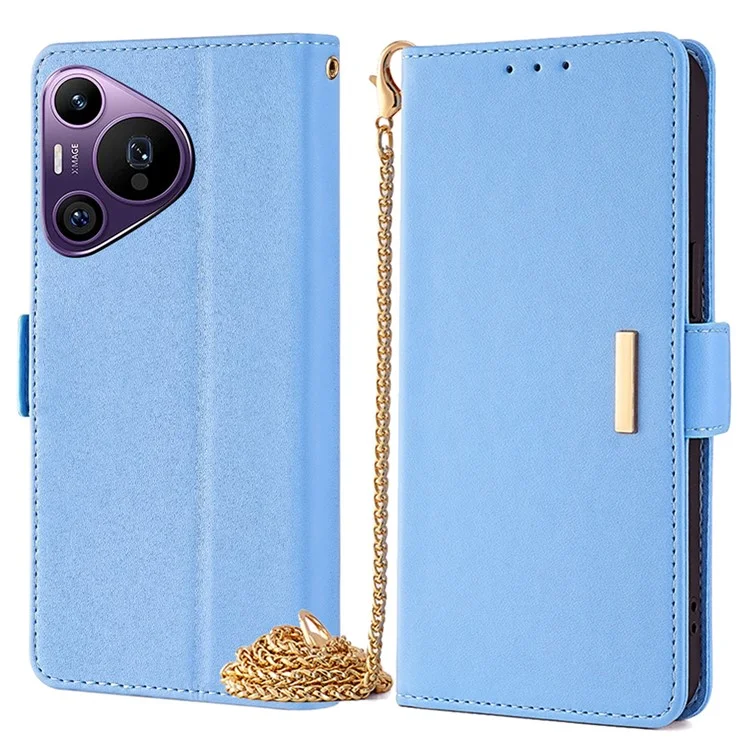 Para Huawei Pura 70 Pro / Pura 70 Pro+ Estuche PU Leather + Soft TPU Cartera Cruzada Bandolera Funda Teléfono - Azul