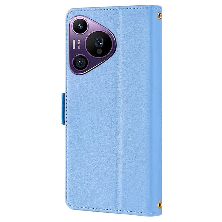 Para Huawei Pura 70 Pro / Pura 70 Pro+ Estuche PU Leather + Soft TPU Cartera Cruzada Bandolera Funda Teléfono - Azul