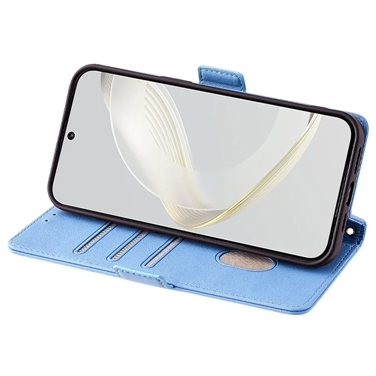 Para Huawei Pura 70 Pro / Pura 70 Pro+ Estuche PU Leather + Soft TPU Cartera Cruzada Bandolera Funda Teléfono - Azul