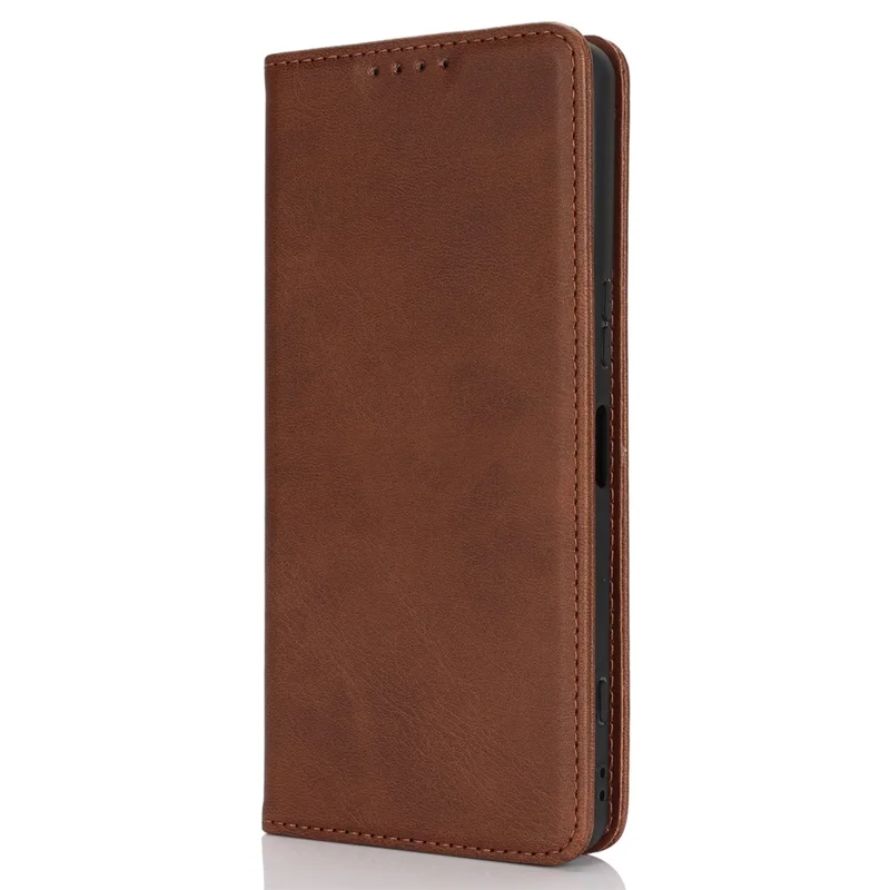 For Sony Xperia 1 VI Case PU Leather Wallet Stand Magnetic Closing Phone Cover - Dark Brown