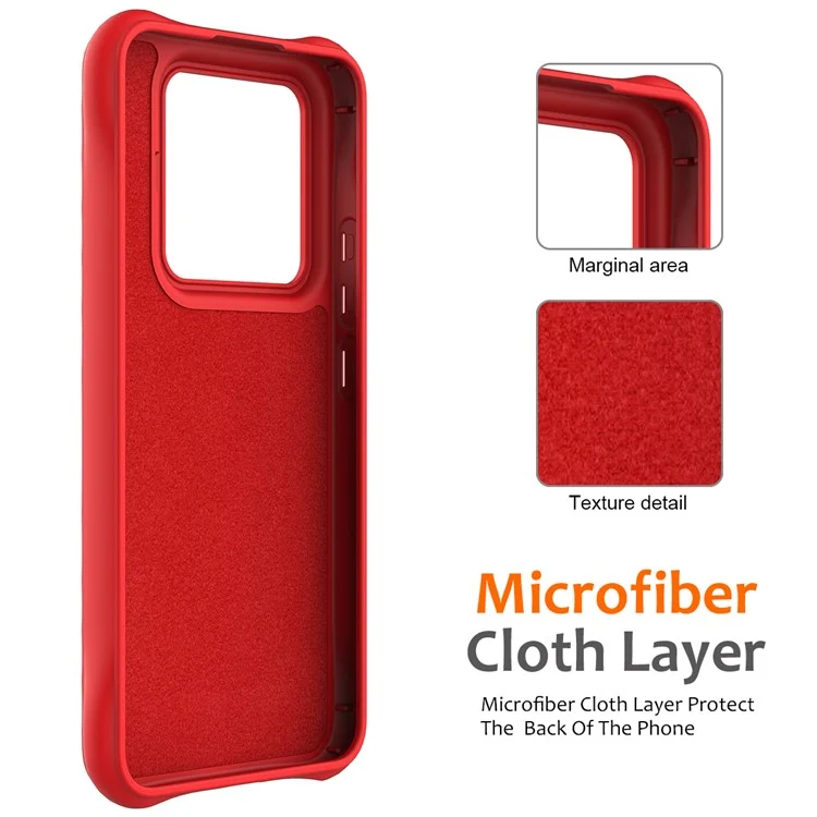 For Xiaomi 14 Pro Magnetic Phone Case with Strap Ripple Texture Liquid Silicone Cover - Red