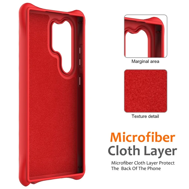 For Samsung Galaxy S23 Ultra Magnetic Case with Strap Ripple Texture Liquid Silicone Phone Cover - Red