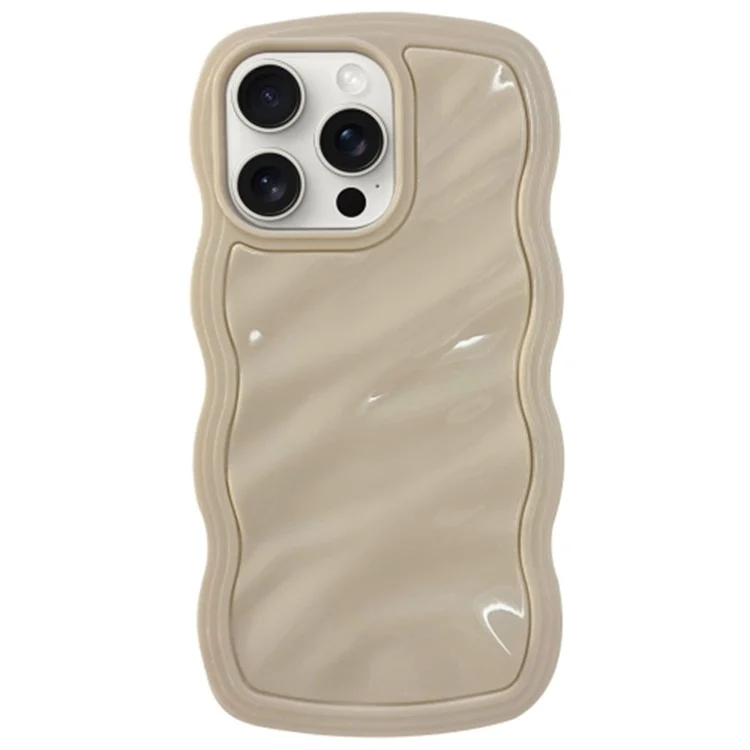 For iPhone 13 Pro Max Case Anti-Scratch TPU Phone Cover with Water Ripple Design - White