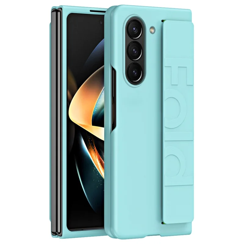 Para Samsung Galaxy Z Fold6 5G Skin-touch Case PC Anti-fingerprint Phone Cover with Stretch Wristband - Verde