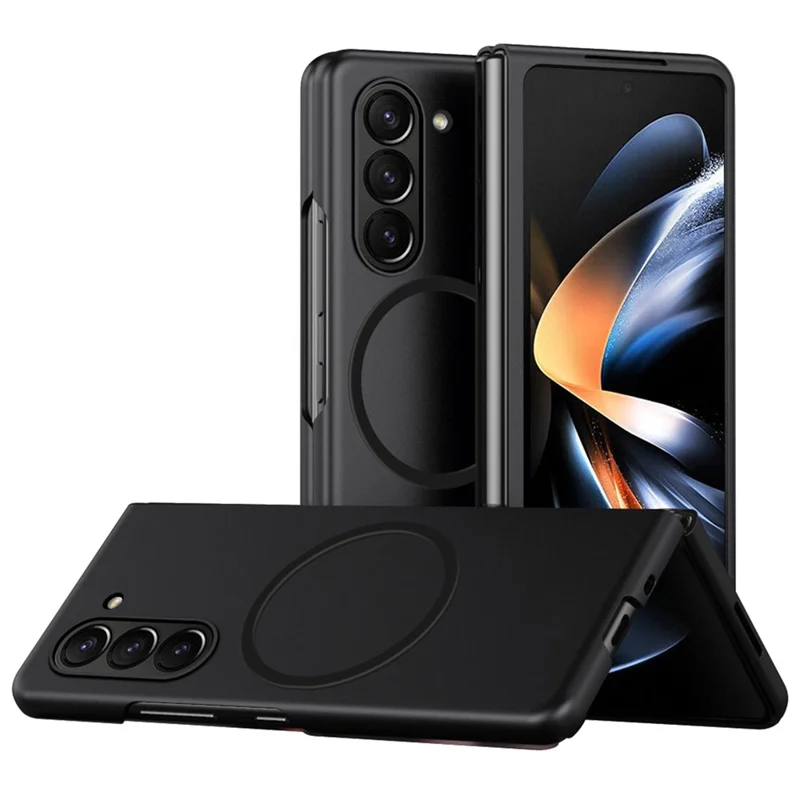 For Samsung Galaxy Z Fold6 5G Magnetic Case Skin-Touch Matte Hard PC Phone Cover - Black