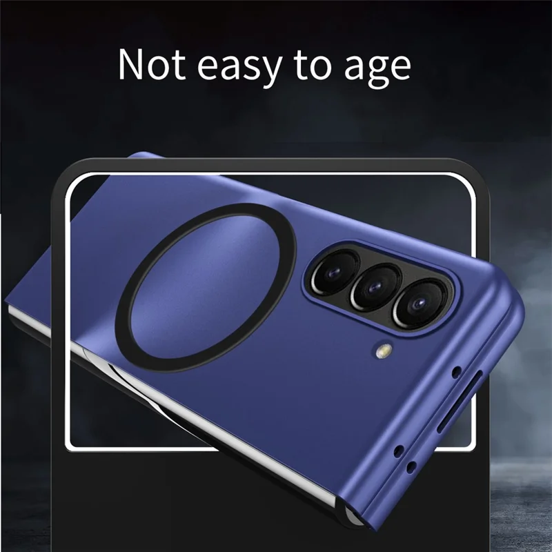 Чехол для Samsung Galaxy Z Fold6 5G совместимый с MagSafe, матовый жесткий ПК-чехол с кожаной текстурой - Роза золотая