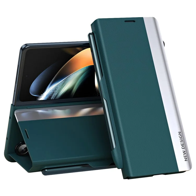 For Samsung Galaxy Z Fold6 5G Case Electroplating Pen Slot Phone Cover with Stylus - Green
