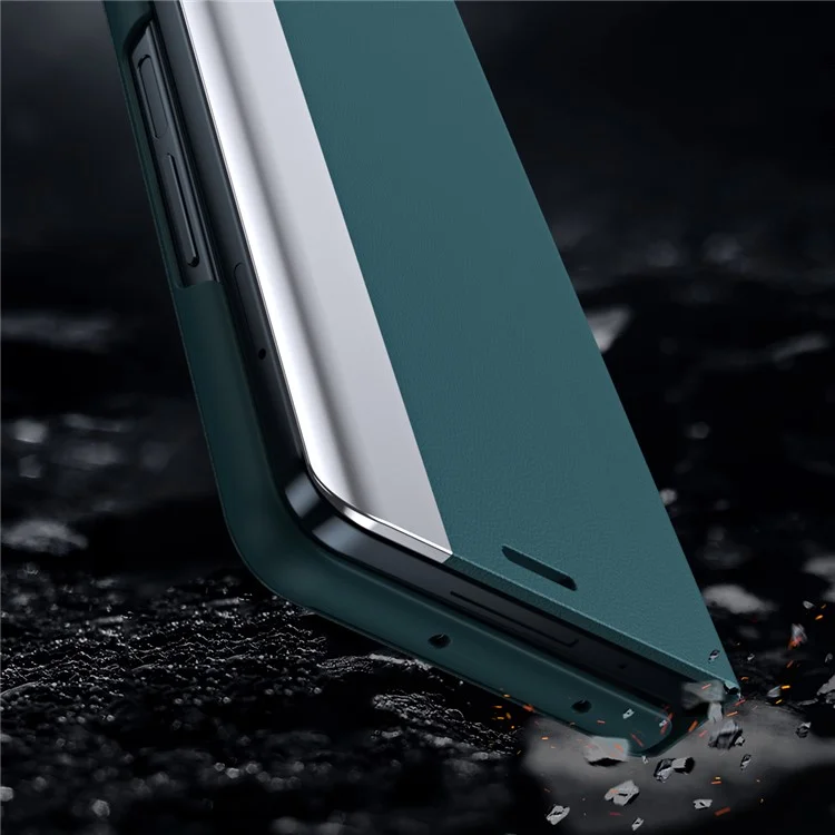 For Samsung Galaxy Z Fold6 5G Case Electroplating Pen Slot Phone Cover with Stylus - Green
