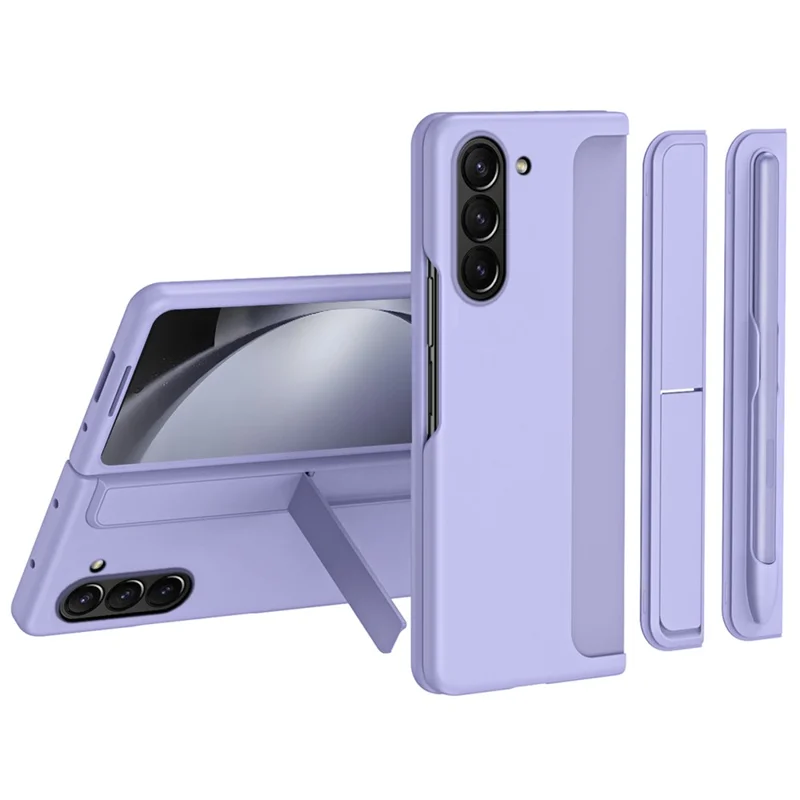 For Samsung Galaxy Z Fold6 5G Case Kickstand Hard PC Slim Phone Cover with Stylus - Purple