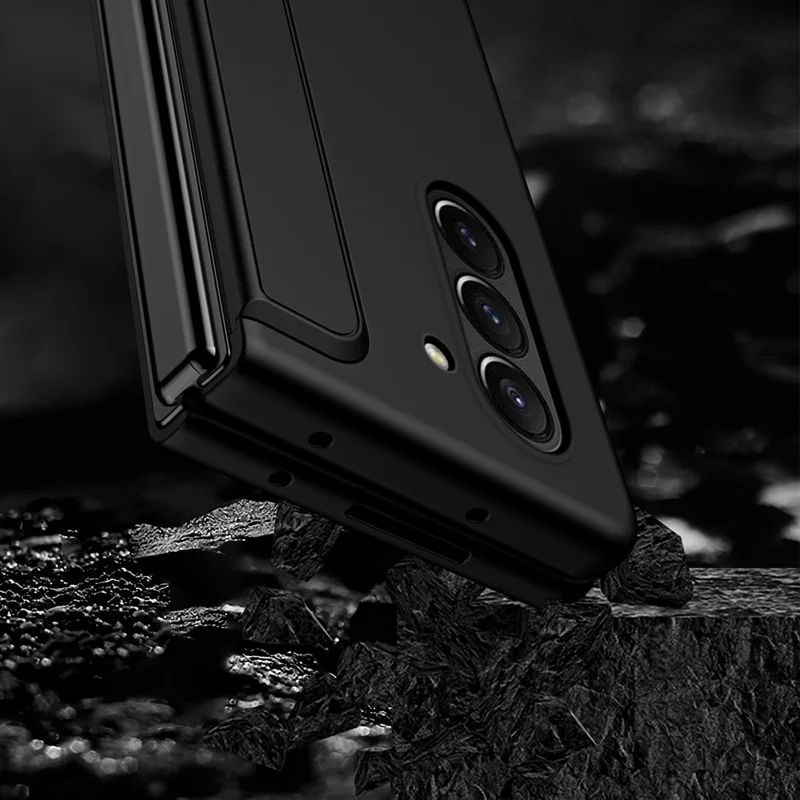For Samsung Galaxy Z Fold6 5G Case Kickstand Hard PC Slim Phone Cover with Stylus - Purple